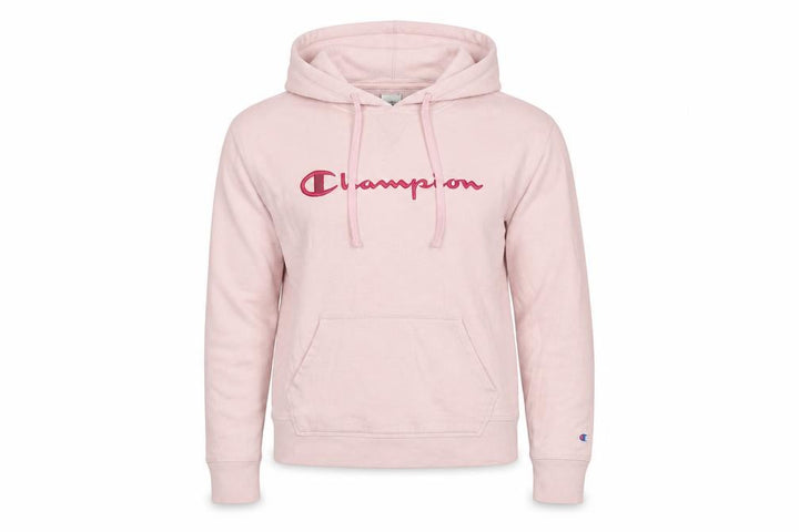 Champion Women’s Pink M Pullover Hoodie Embroidered Logo