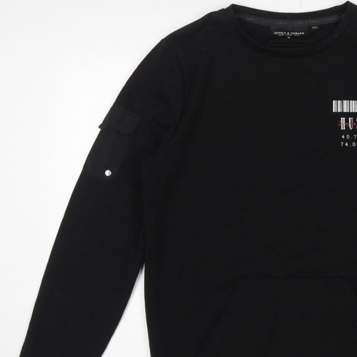 Supply & Demand Men’s Black M Pullover Crew Neck Graphic Sweatshirt
