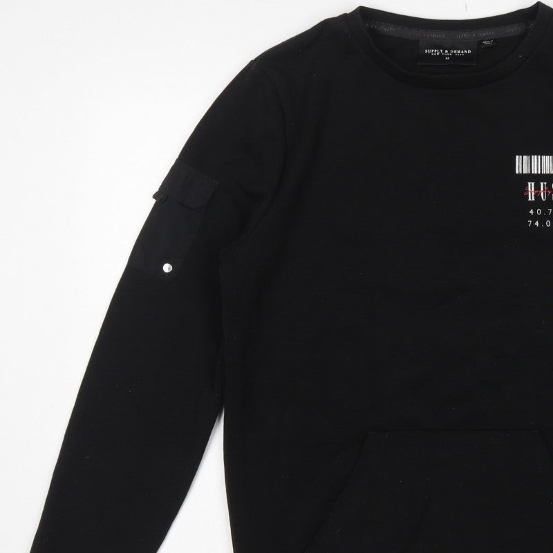 Supply & Demand Men’s Black M Pullover Crew Neck Graphic Sweatshirt