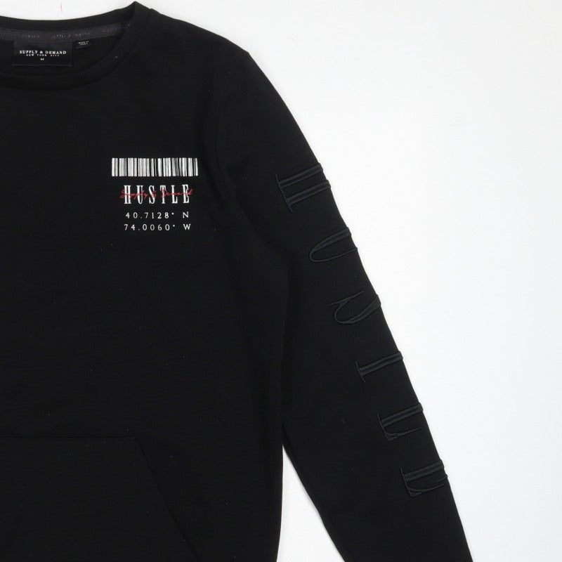 Supply & Demand Men’s Black M Pullover Crew Neck Graphic Sweatshirt
