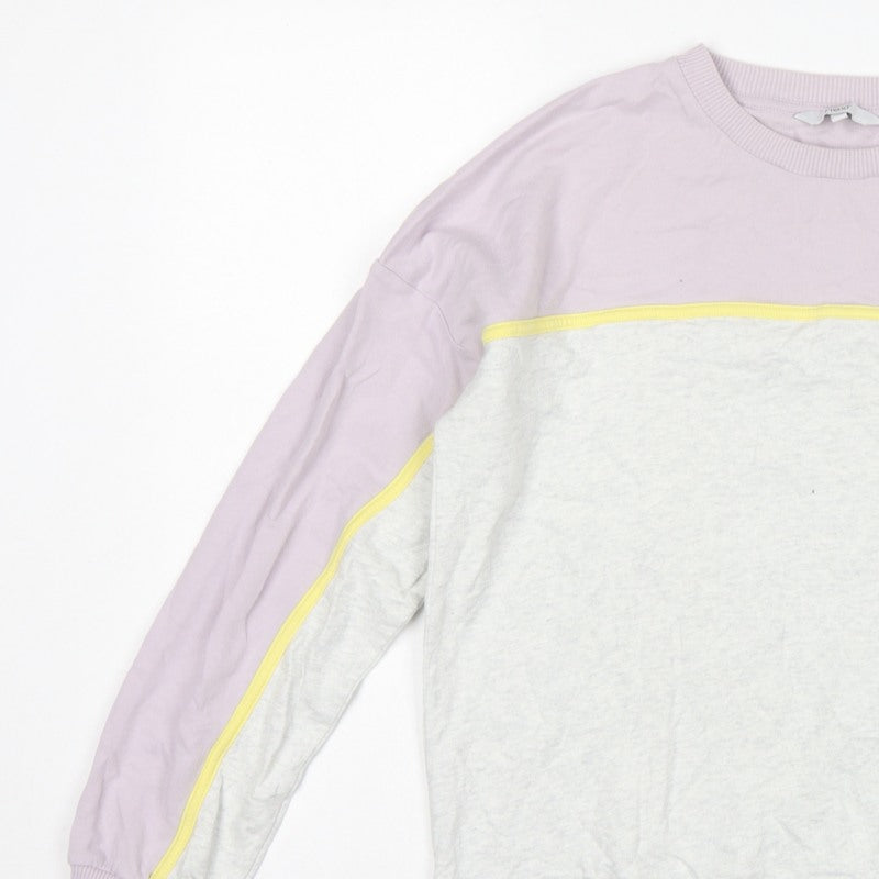 Next Women Multicoloured UK 14 Colourblock Cotton Pullover Sweatshirt