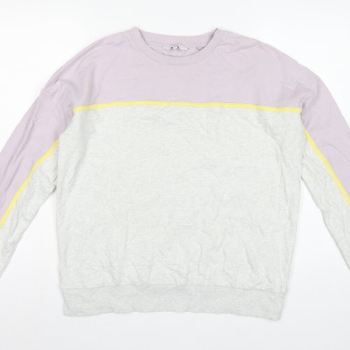 Next Women Multicoloured UK 14 Colourblock Cotton Pullover Sweatshirt