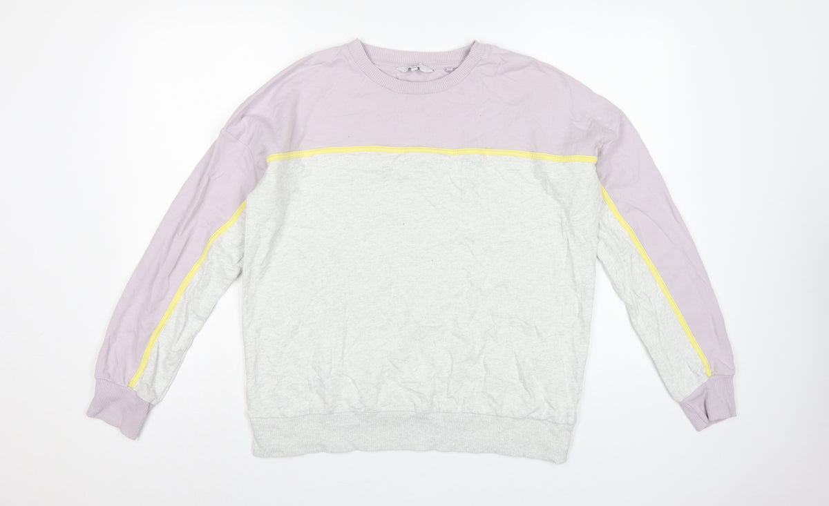 Next Women Multicoloured UK 14 Colourblock Cotton Pullover Sweatshirt