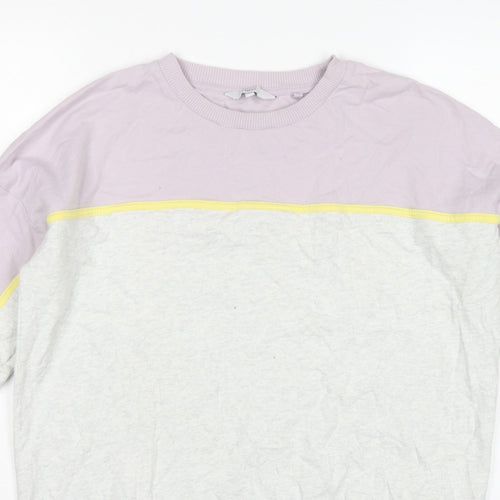 Next Women Multicoloured UK 14 Colourblock Cotton Pullover Sweatshirt