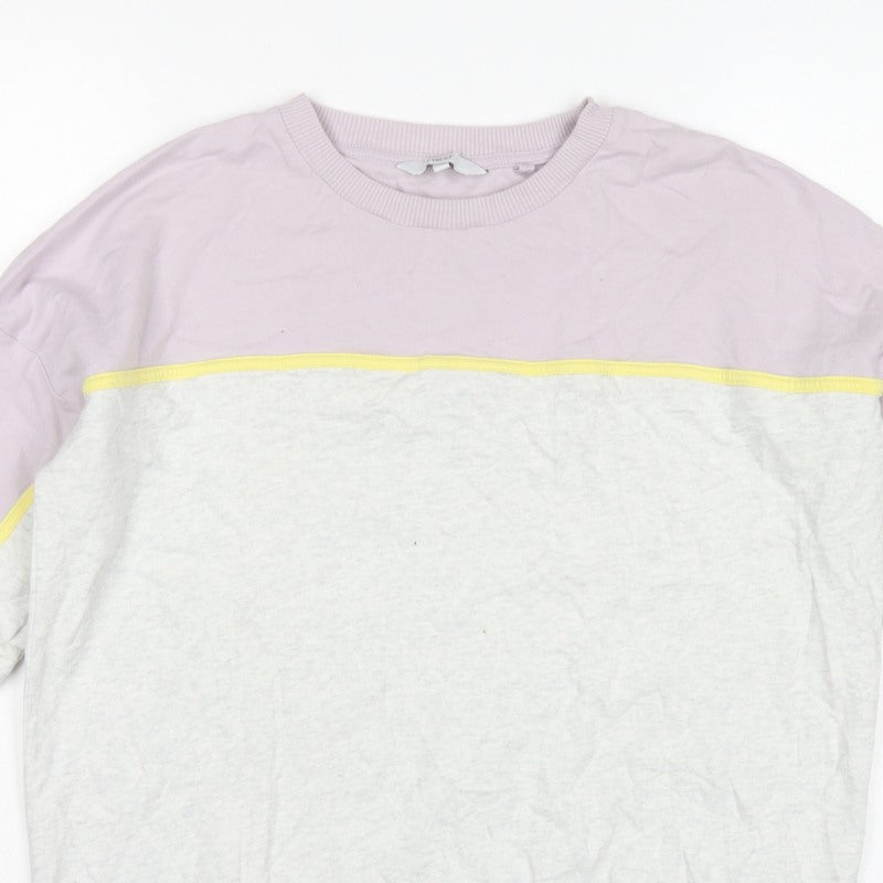 Next Women Multicoloured UK 14 Colourblock Cotton Pullover Sweatshirt