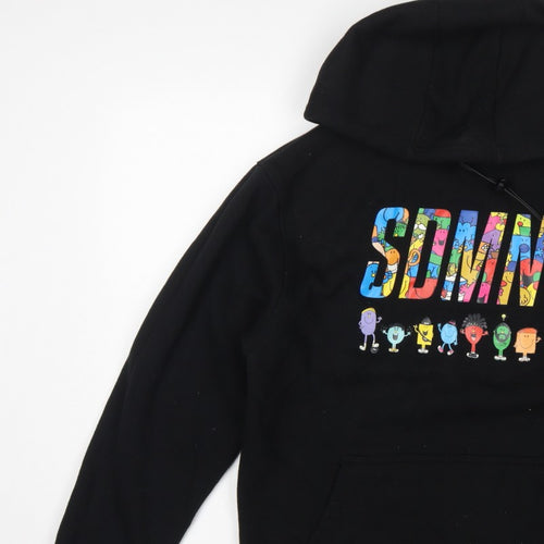 SDMN Men Black M Pullover Hoodie Mr Men Little Miss Graphic