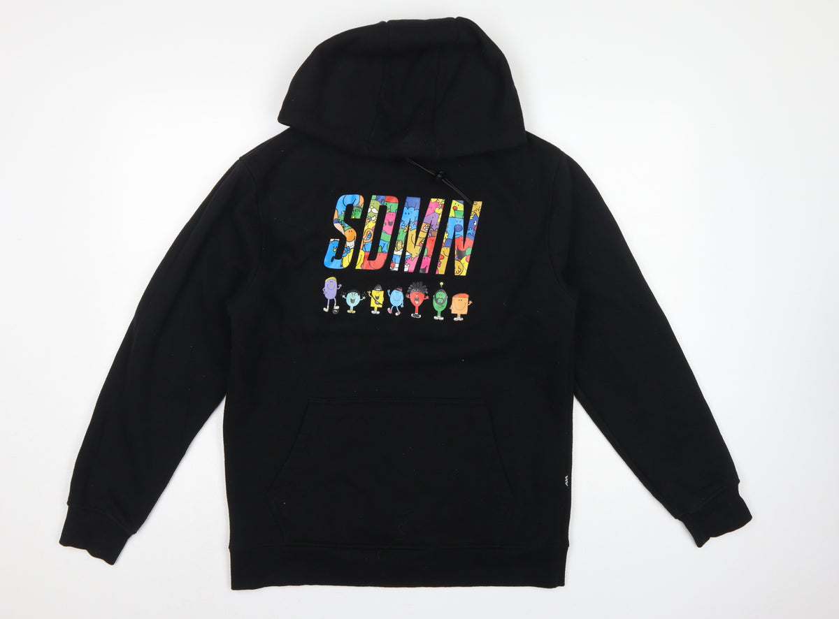 SDMN Men Black M Pullover Hoodie Mr Men Little Miss Graphic