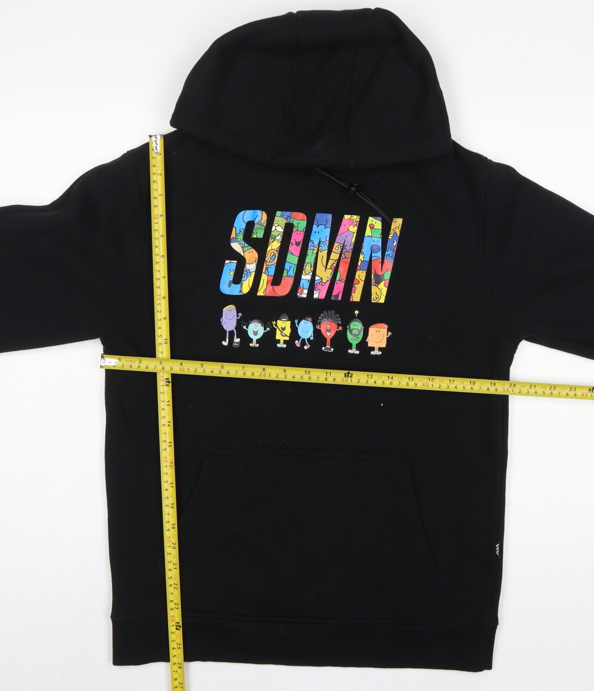 SDMN Men Black M Pullover Hoodie Mr Men Little Miss Graphic