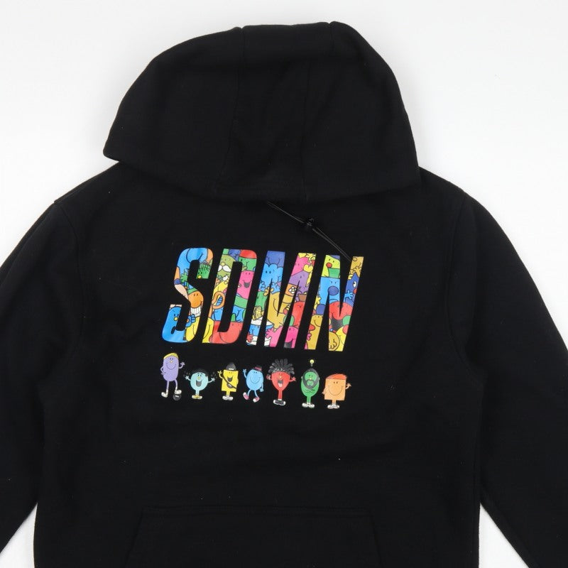 SDMN Men Black M Pullover Hoodie Mr Men Little Miss Graphic