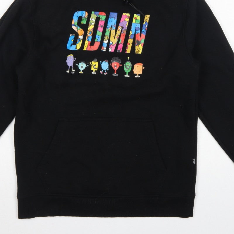 SDMN Men Black M Pullover Hoodie Mr Men Little Miss Graphic