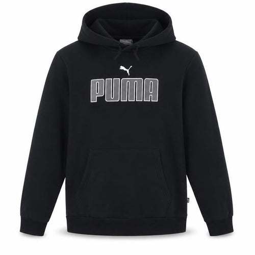 Puma Men’s Black S Pullover Hoodie Logo Graphic Print Pocket