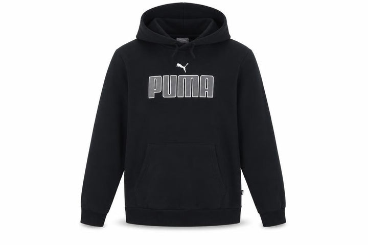 Puma Men’s Black S Pullover Hoodie Logo Graphic Print Pocket