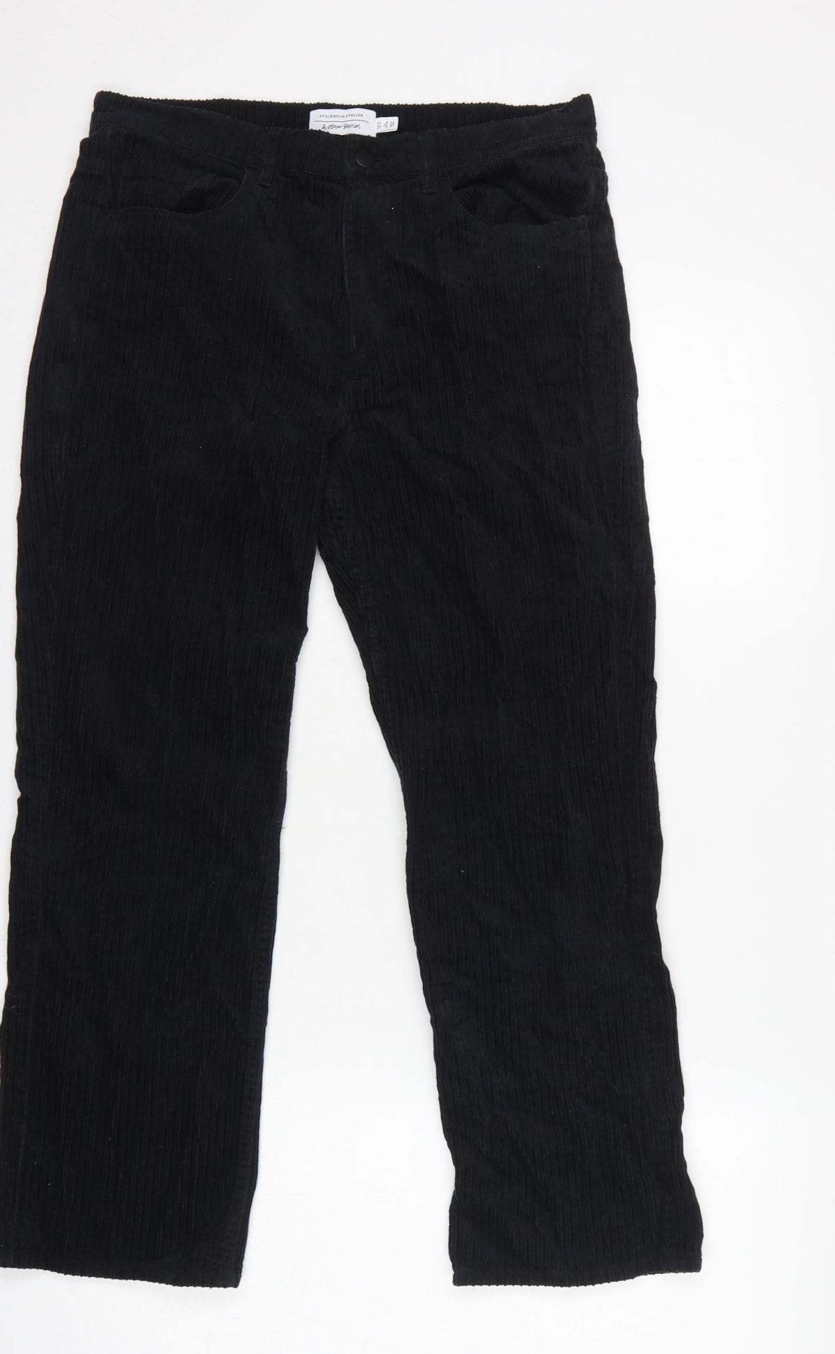 & Other Stories Women Black UK 6 Corduroy Straight Trousers