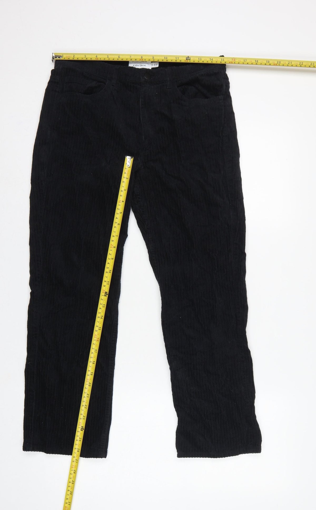 & Other Stories Women Black UK 6 Corduroy Straight Trousers
