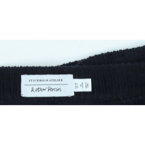 & Other Stories Women Black UK 6 Corduroy Straight Trousers