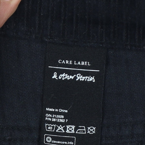 & Other Stories Women Black UK 6 Corduroy Straight Trousers