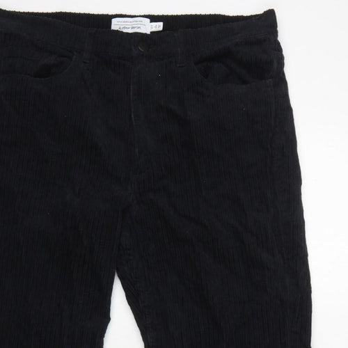 & Other Stories Women Black UK 6 Corduroy Straight Trousers