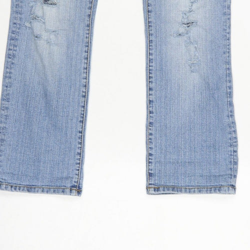Adore Women’s Blue Size 12 Low Rise Distressed Bootcut Stretch Jeans