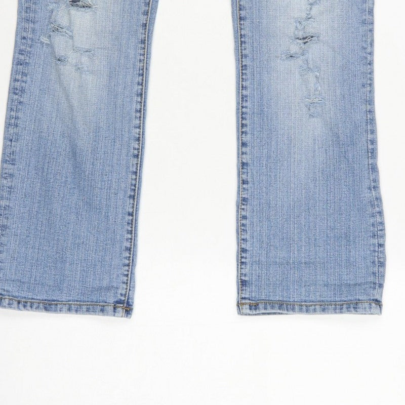 Adore Women’s Blue Size 12 Low Rise Distressed Bootcut Stretch Jeans
