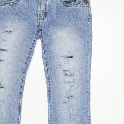 Adore Women’s Blue Size 12 Low Rise Distressed Bootcut Stretch Jeans