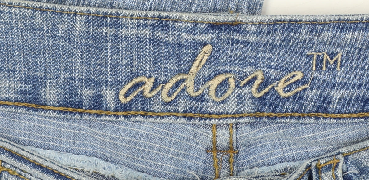 Adore Women’s Blue Size 12 Low Rise Distressed Bootcut Stretch Jeans