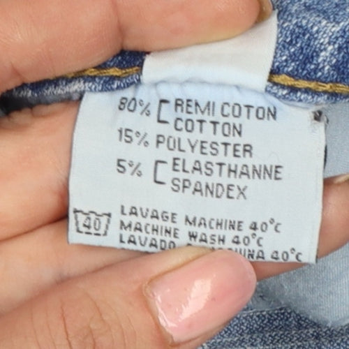 Adore Women’s Blue Size 12 Low Rise Distressed Bootcut Stretch Jeans