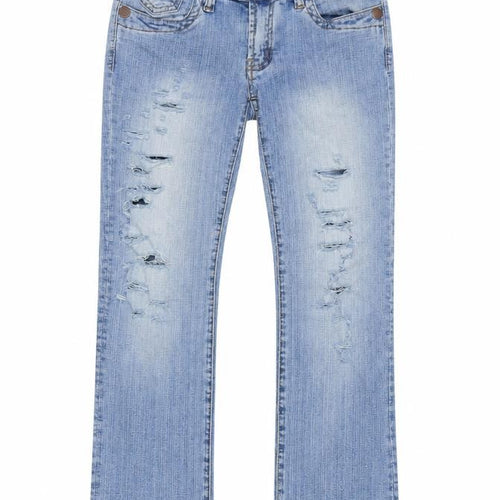 Adore Women’s Blue Size 12 Low Rise Distressed Bootcut Stretch Jeans