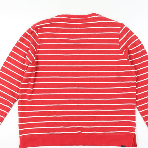 Lighthouse Women’s Red White Stripe Sweatshirt UK 10 Seaside Cotton Blend