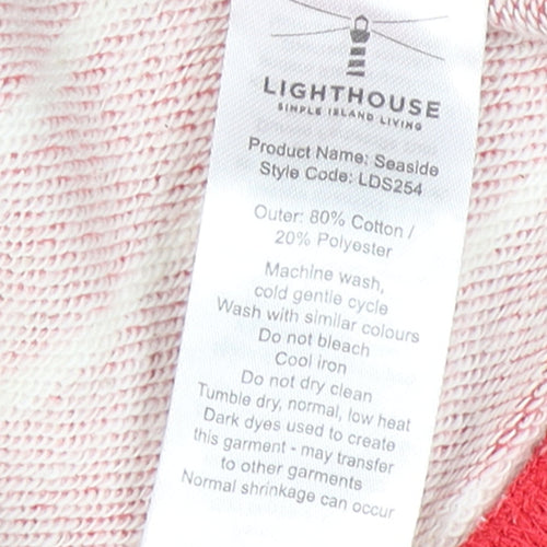 Lighthouse Women’s Red White Stripe Sweatshirt UK 10 Seaside Cotton Blend