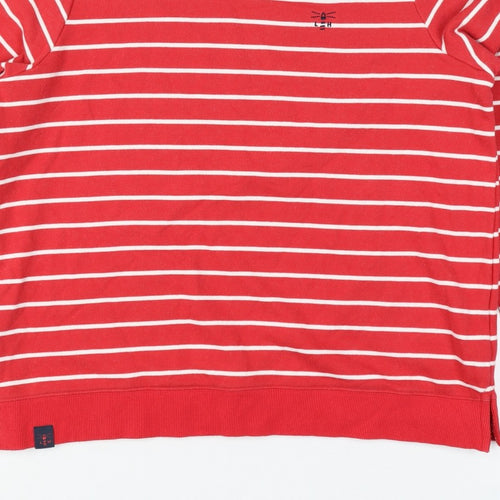 Lighthouse Women’s Red White Stripe Sweatshirt UK 10 Seaside Cotton Blend