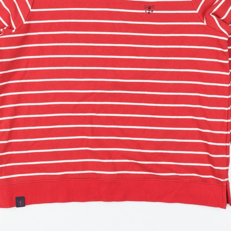 Lighthouse Women’s Red White Stripe Sweatshirt UK 10 Seaside Cotton Blend