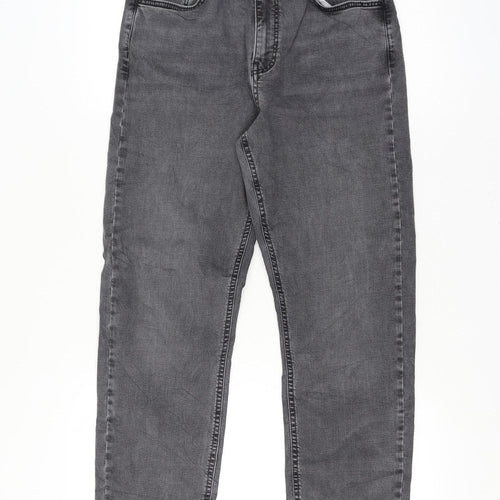 M&S Per Una Women Grey UK 14 Regular Straight Stretch Jeans