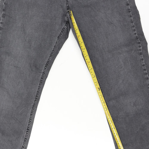 M&S Per Una Women Grey UK 14 Regular Straight Stretch Jeans
