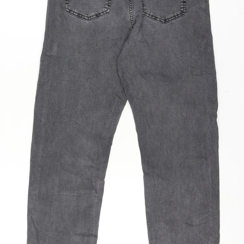 M&S Per Una Women Grey UK 14 Regular Straight Stretch Jeans