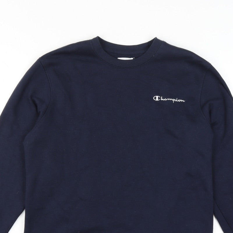 Additional view of Champion Men’s Blue M Crew Neck Logo Pullover Sweatshirt