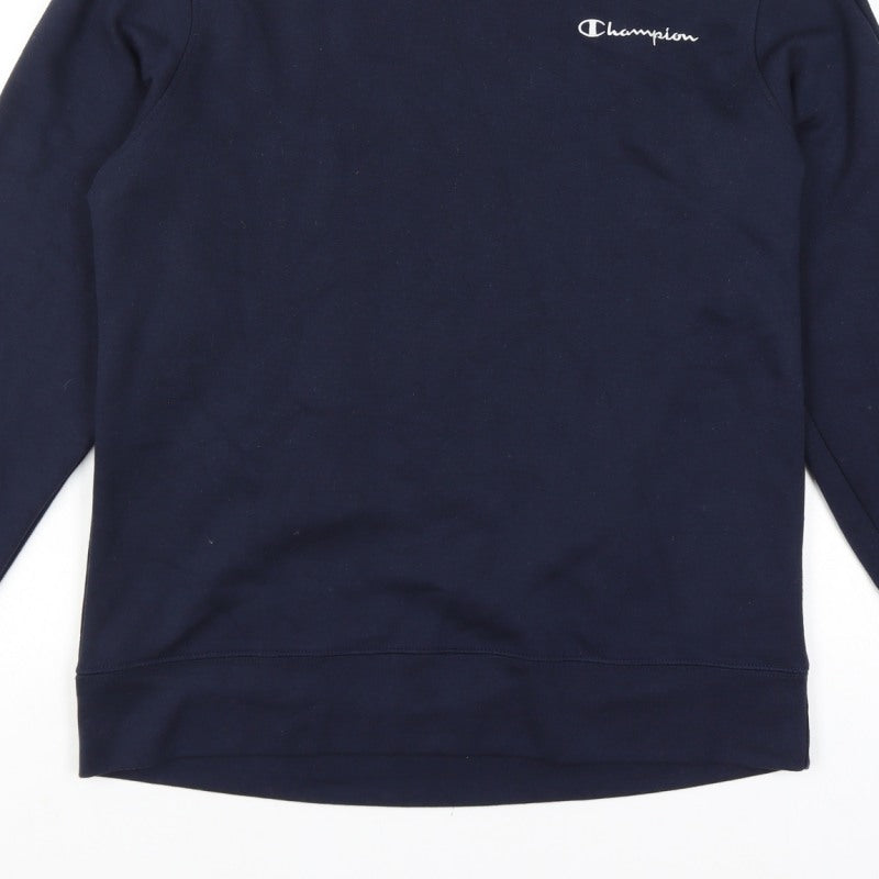 Additional view of Champion Men’s Blue M Crew Neck Logo Pullover Sweatshirt