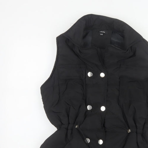 Rising Women's Black XS Padded Puffer Waistcoat Drawstring Pockets