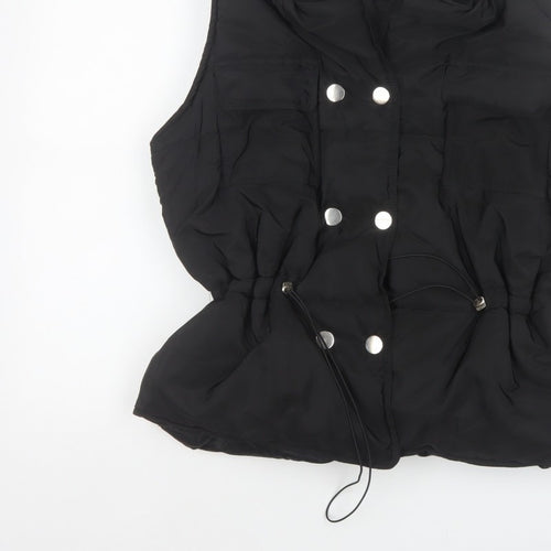 Rising Women's Black XS Padded Puffer Waistcoat Drawstring Pockets