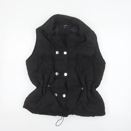 Rising Women's Black XS Padded Puffer Waistcoat Drawstring Pockets