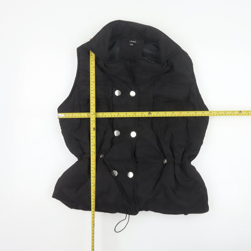 Rising Women's Black XS Padded Puffer Waistcoat Drawstring Pockets