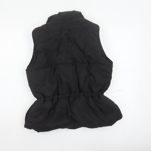 Rising Women's Black XS Padded Puffer Waistcoat Drawstring Pockets