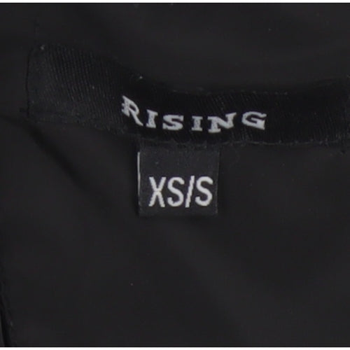 Rising Women's Black XS Padded Puffer Waistcoat Drawstring Pockets
