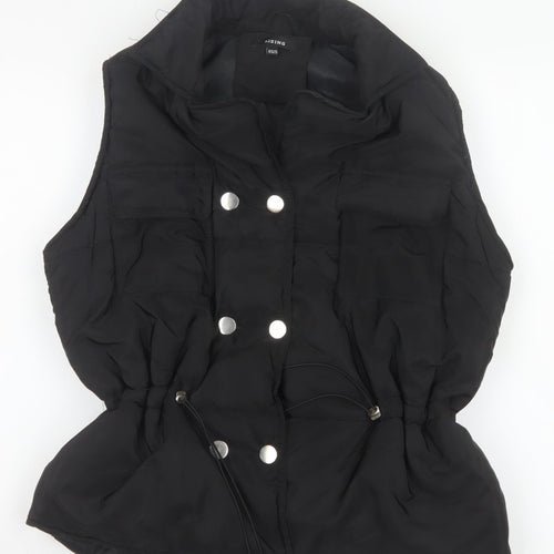 Rising Women's Black XS Padded Puffer Waistcoat Drawstring Pockets