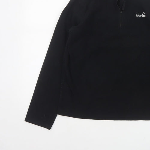 Peter Storm Boys Black 13 Years 1/4 Zip Fleece Pullover Sweatshirt