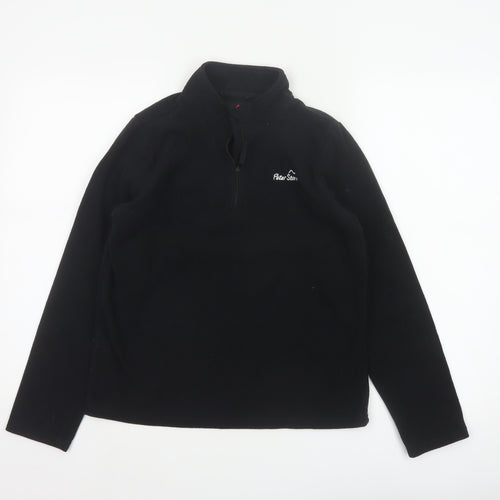 Peter Storm Boys Black 13 Years 1/4 Zip Fleece Pullover Sweatshirt