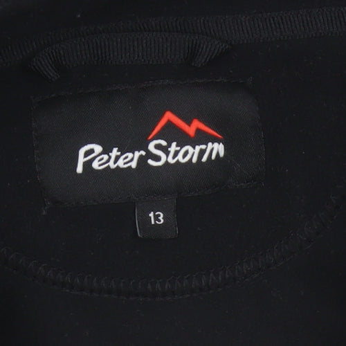Peter Storm Boys Black 13 Years 1/4 Zip Fleece Pullover Sweatshirt