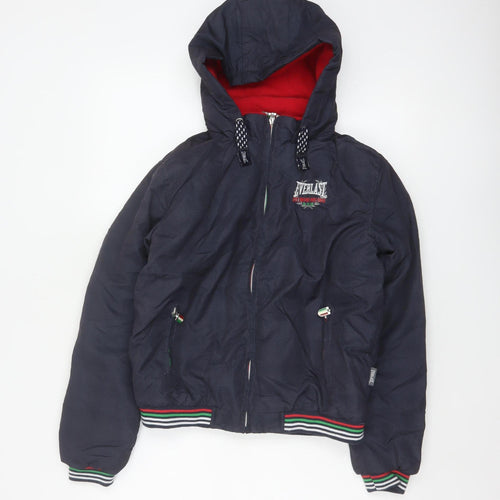Everlast Boys Blue 13 Years Hooded Padded Bomber Jacket Full Zip