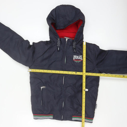 Everlast Boys Blue 13 Years Hooded Padded Bomber Jacket Full Zip
