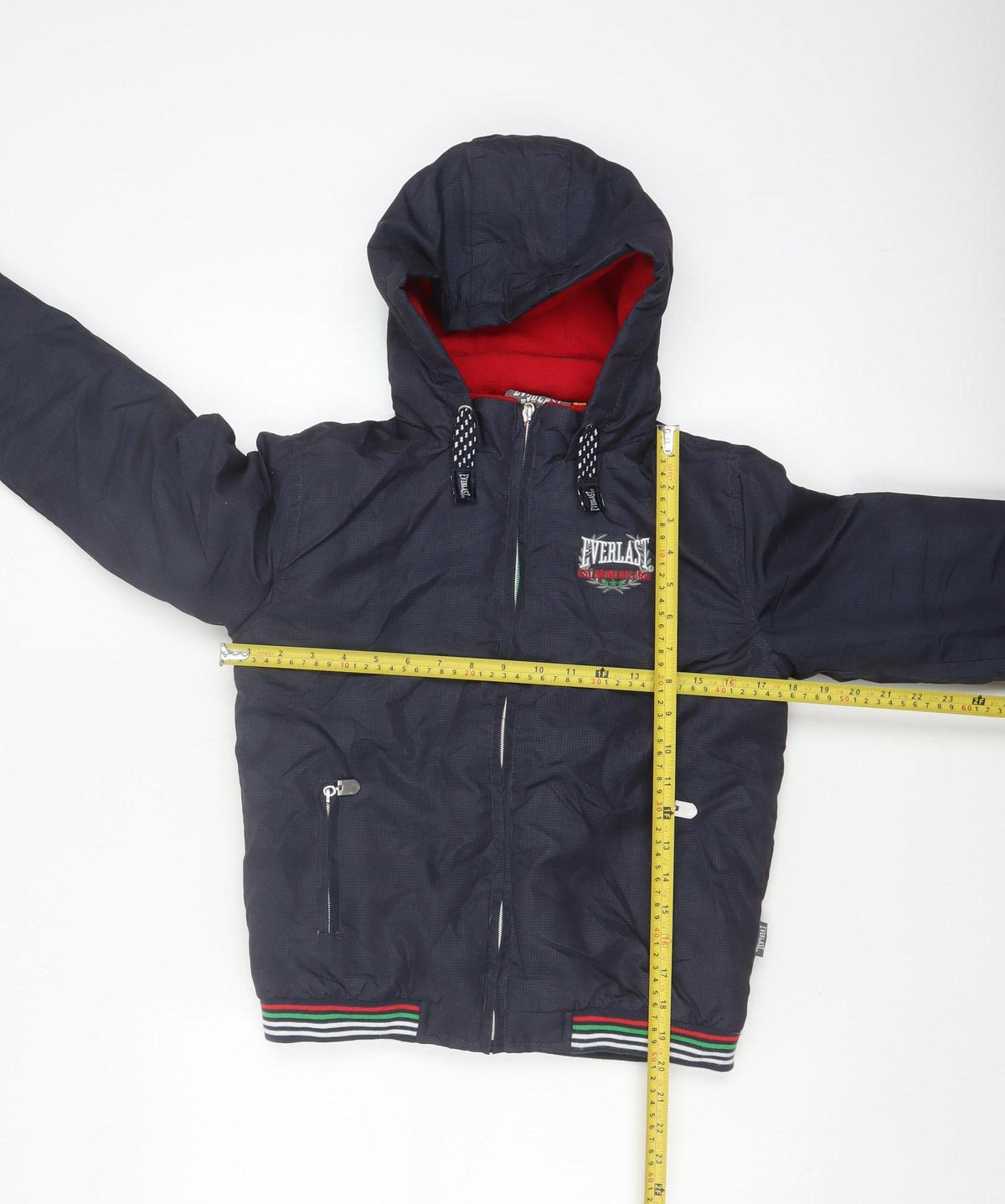 Everlast Boys Blue 13 Years Hooded Padded Bomber Jacket Full Zip