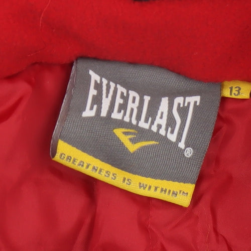 Everlast Boys Blue 13 Years Hooded Padded Bomber Jacket Full Zip